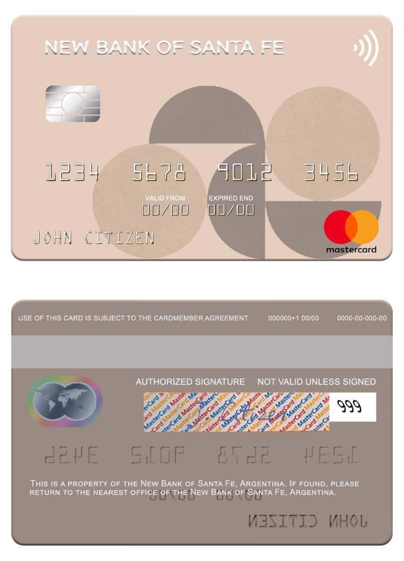 Argentina New Bank of Santa Fe mastercard